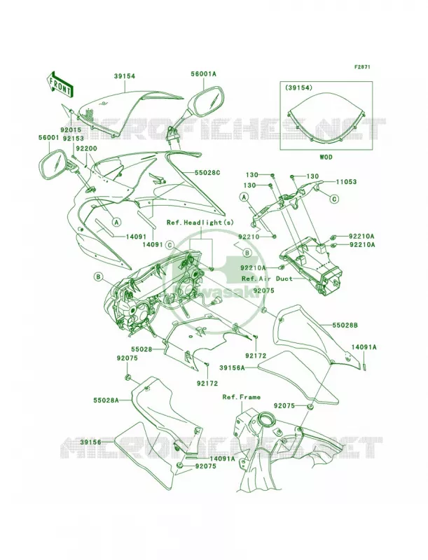 Cowling Kawasaki MOTOS 600 2005 Ninja ZX-6RR  ZX600-N1