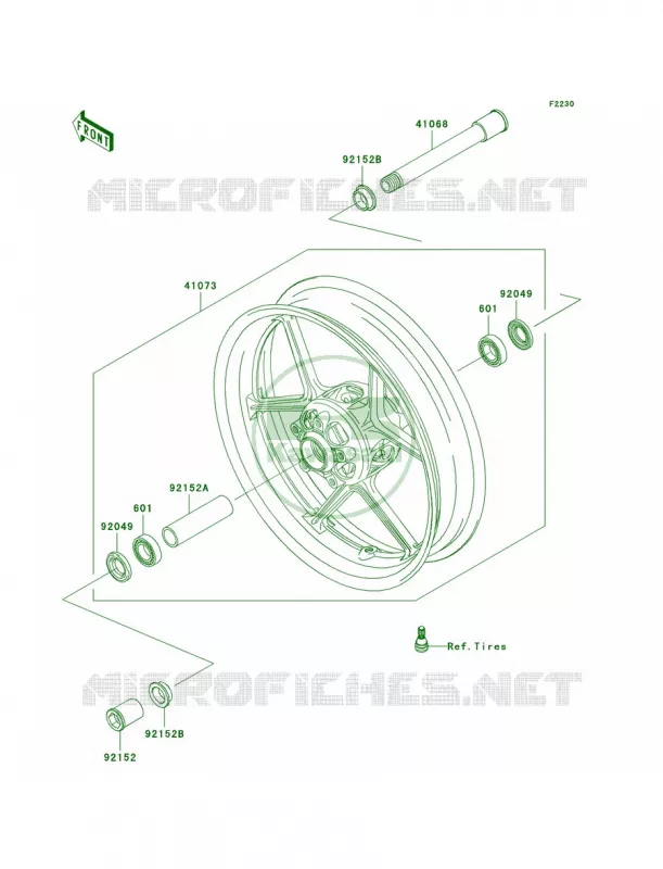 Front Wheel Kawasaki MOTOS 600 2005 Ninja ZX-6RR  ZX600-N1