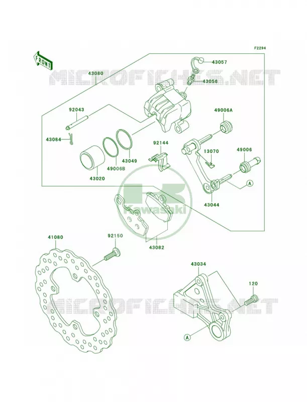 Rear Brake Kawasaki MOTOS 600 2005 Ninja ZX-6RR  ZX600-N1
