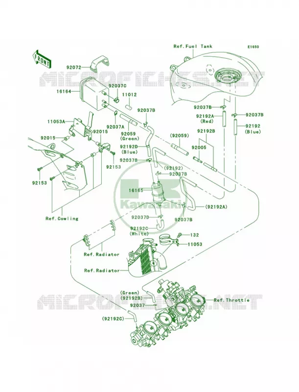 Fuel Evaporative SystemCA Kawasaki MOTOS 1000 2004 Ninja ZX-10R  ZX1000-C1