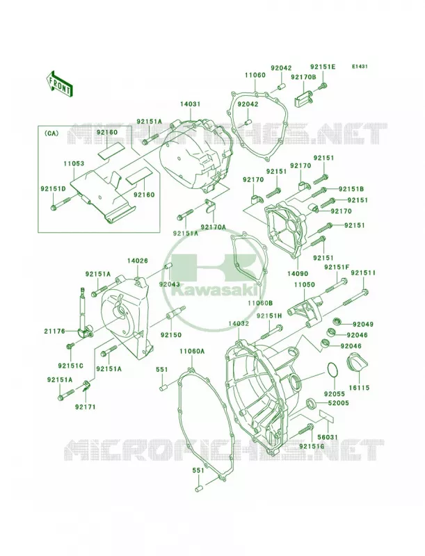 Engine Covers Kawasaki MOTOS 600 2004 Ninja ZX-6RR  ZX600-M1