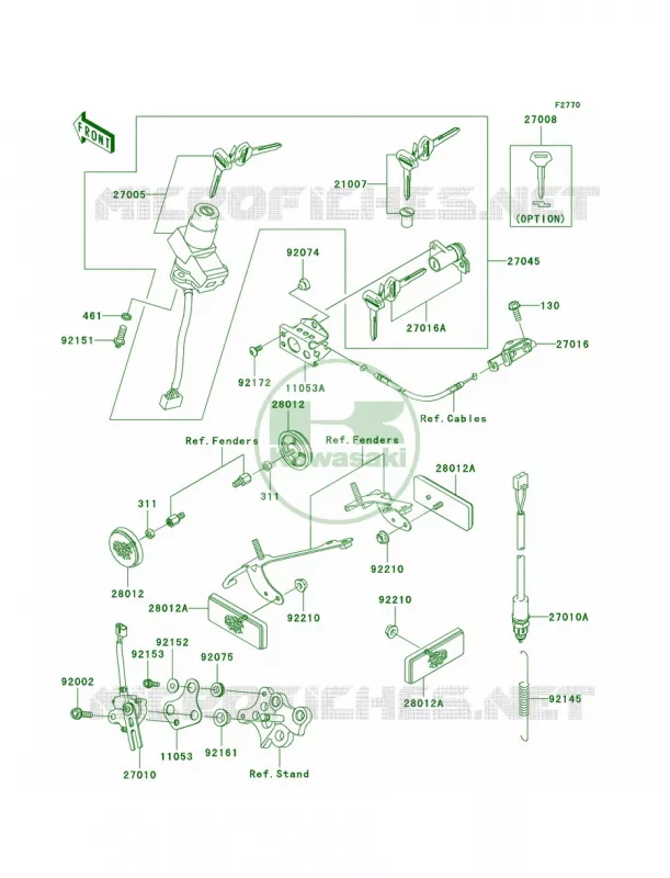 Ignition SwitchLocksReflectors Kawasaki MOTOS 636 2004 Ninja ZX-6R  ZX636-B2