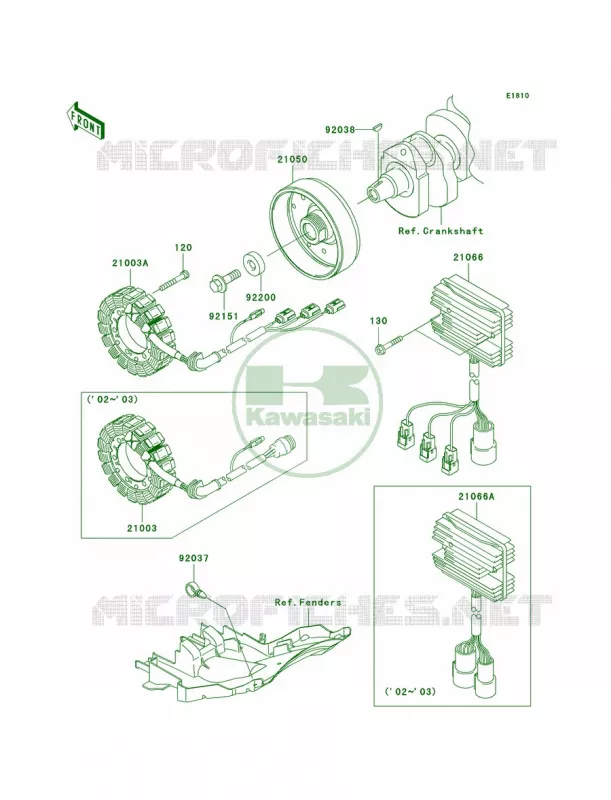 Generator Kawasaki MOTOS 1200 2003 Ninja ZX-12R  ZX1200-B2