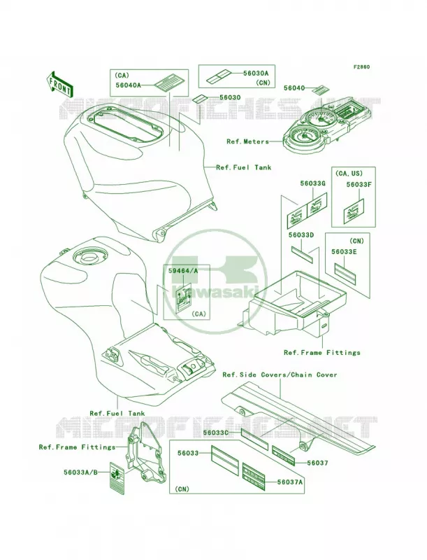 Labels Kawasaki MOTOS 1200 2003 Ninja ZX-12R  ZX1200-B2