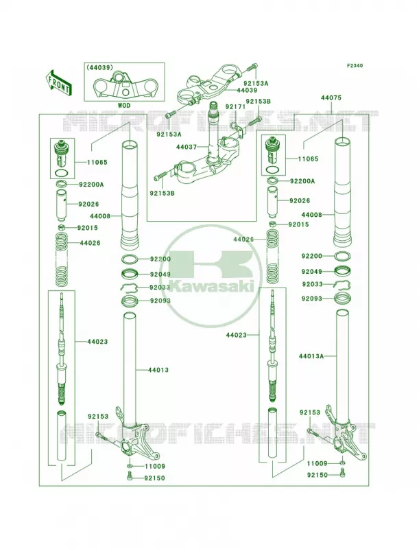 Front Fork Kawasaki MOTOS 600 2003 Ninja ZX-6RR  ZX600-K1