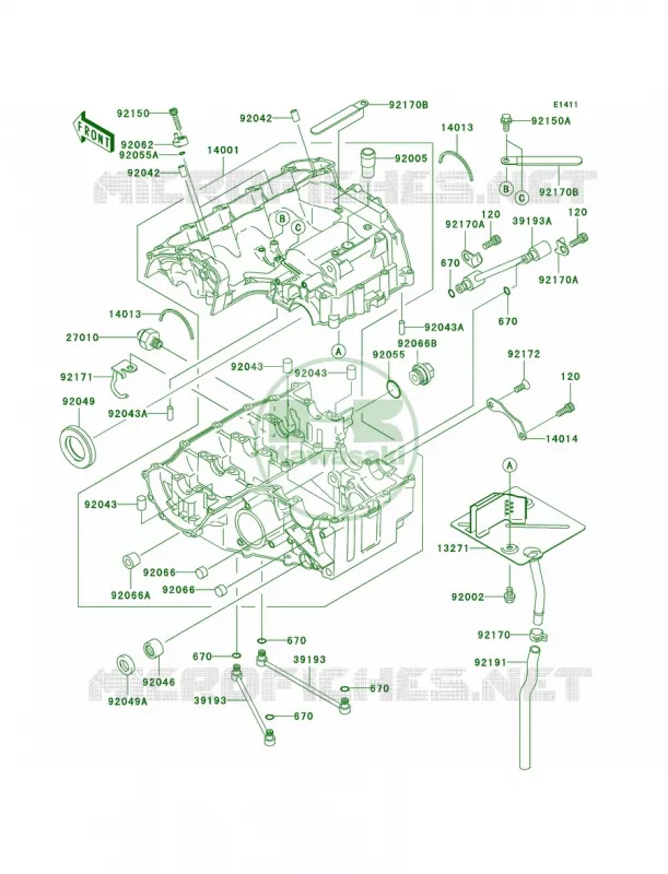 Crankcase Kawasaki MOTOS 636 2003 Ninja ZX-6R  ZX636-B1