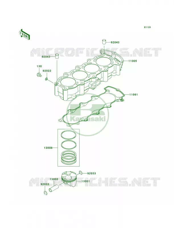 CylinderPistons Kawasaki MOTOS 636 2003 Ninja ZX-6R  ZX636-B1