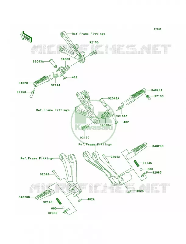 Footrests Kawasaki MOTOS 636 2003 Ninja ZX-6R  ZX636-B1