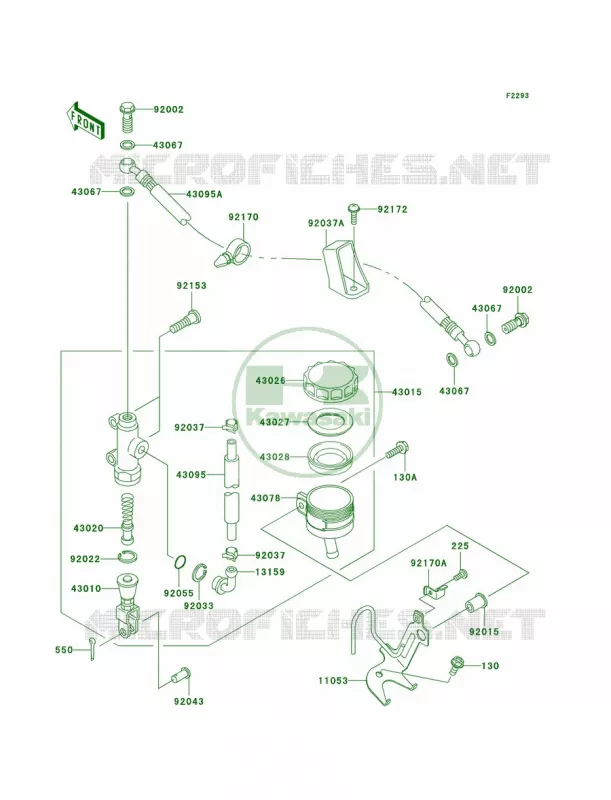 Rear Master Cylinder Kawasaki MOTOS 636 2003 Ninja ZX-6R  ZX636-B1