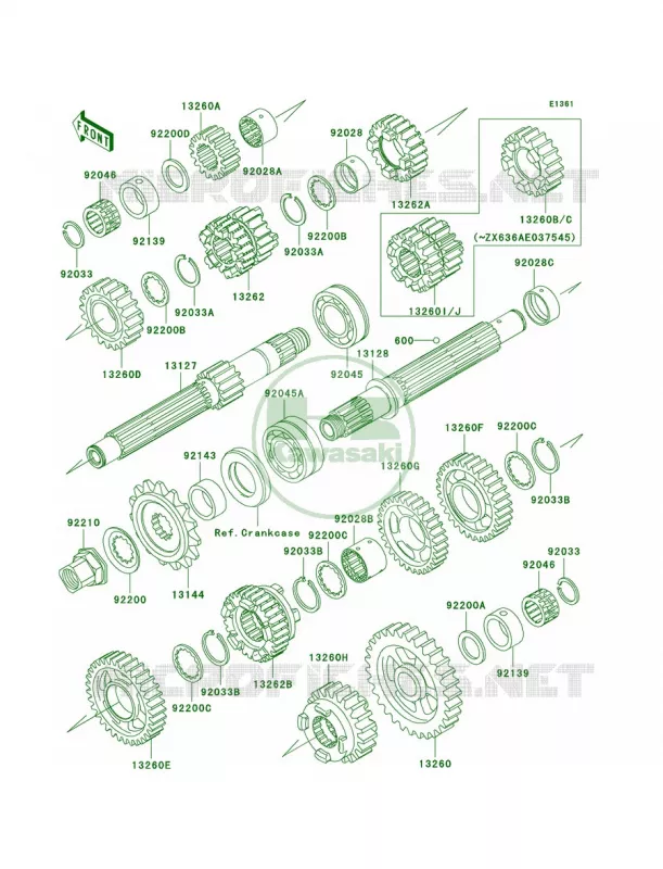 Transmission Kawasaki MOTOS 636 2003 Ninja ZX-6R  ZX636-B1
