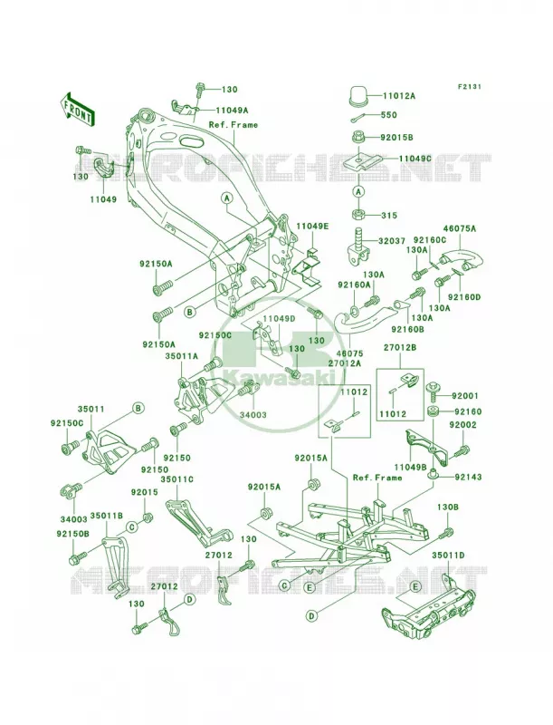 Frame Fittings Kawasaki MOTOS 750 2003 Ninja ZX-7R  ZX750-P8