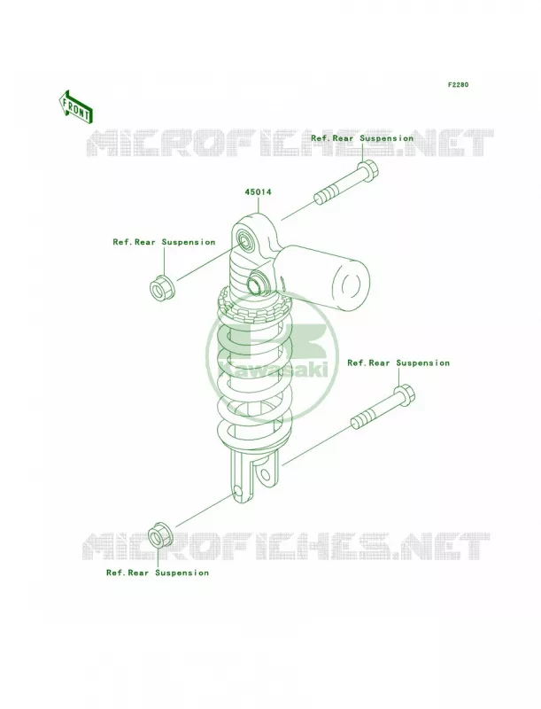 Shock Absorbers Kawasaki MOTOS 750 2003 Ninja ZX-7R  ZX750-P8