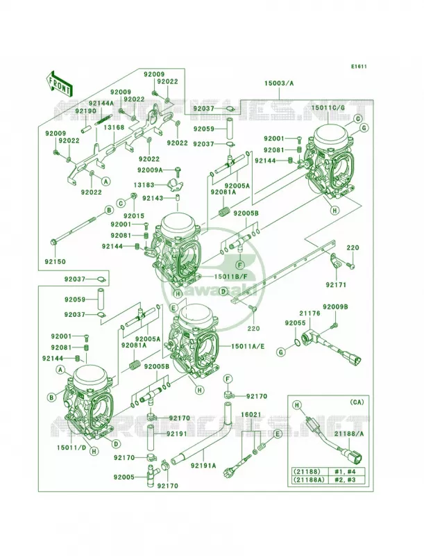 Carburetor Kawasaki MOTOS 900 2003 Ninja ZX-9R  ZX900-F2