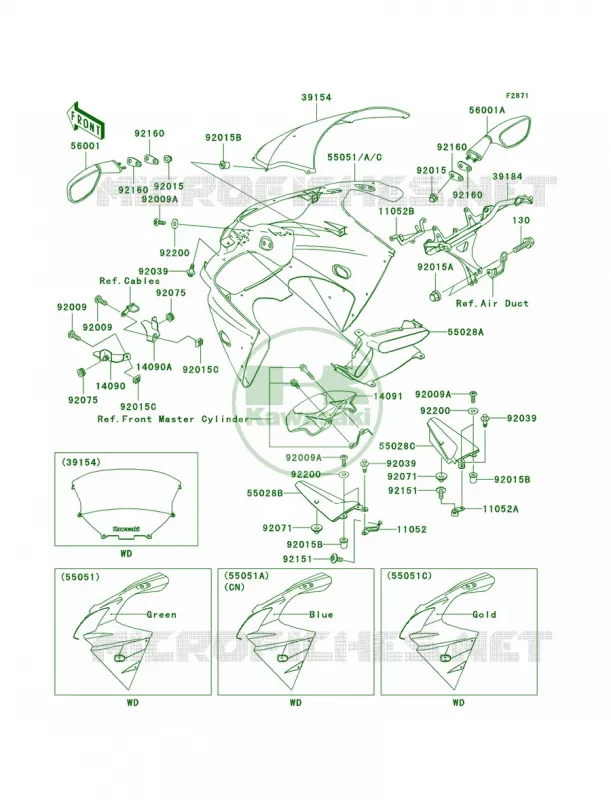 CowlingZX900-F1 Kawasaki MOTOS 900 2003 Ninja ZX-9R  ZX900-F2
