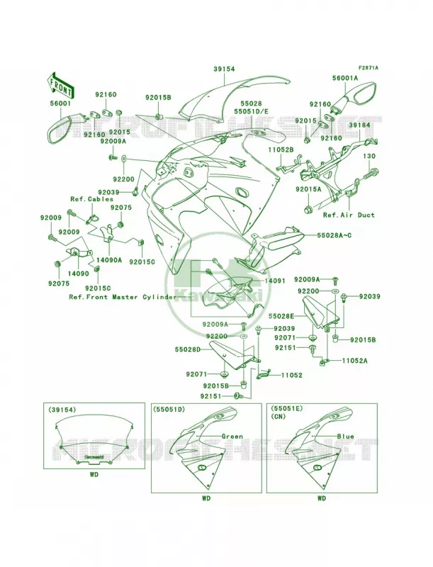 CowlingZX900-F2 Kawasaki MOTOS 900 2003 Ninja ZX-9R  ZX900-F2