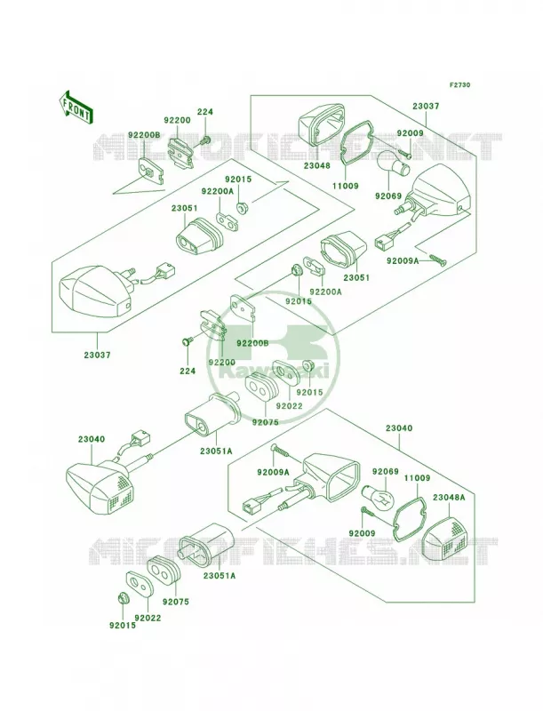 Turn Signals Kawasaki MOTOS 1200 2002 Ninja ZX-12R  ZX1200-B1