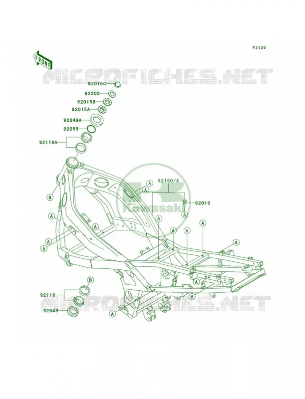 Frame Kawasaki MOTOS 600 2002 Ninja ZX-6  ZX600-E10