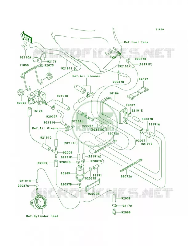 Fuel Evaporative SystemCA Kawasaki MOTOS 600 2002 Ninja ZX-6R  ZX600-J3
