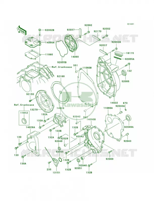 Engine Covers Kawasaki MOTOS 750 2002 Ninja ZX-7R  ZX750-P7