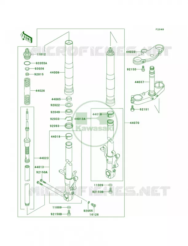 Front Fork Kawasaki MOTOS 750 2002 Ninja ZX-7R  ZX750-P7