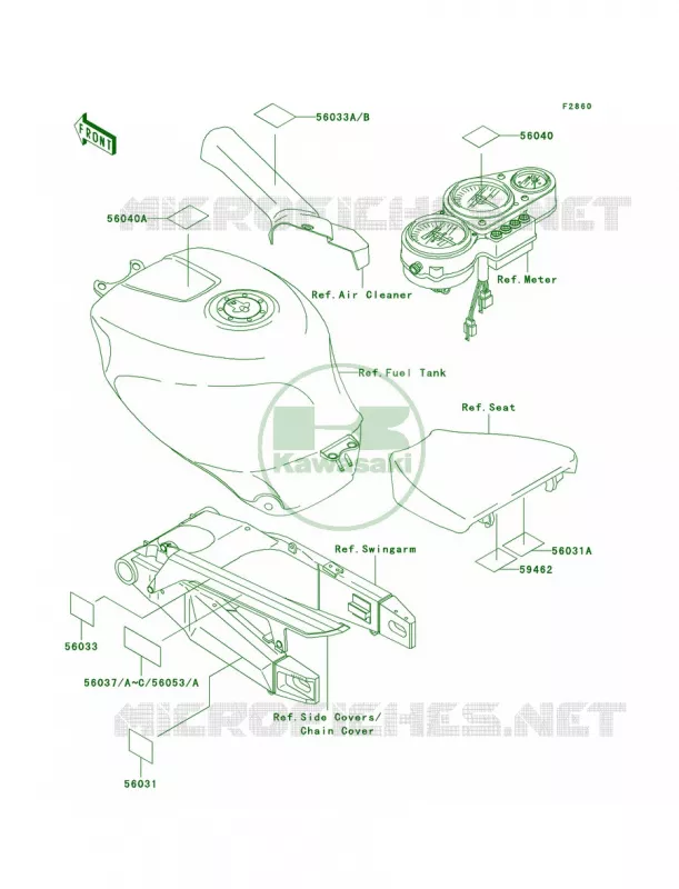 Labels Kawasaki MOTOS 750 2002 Ninja ZX-7R  ZX750-P7