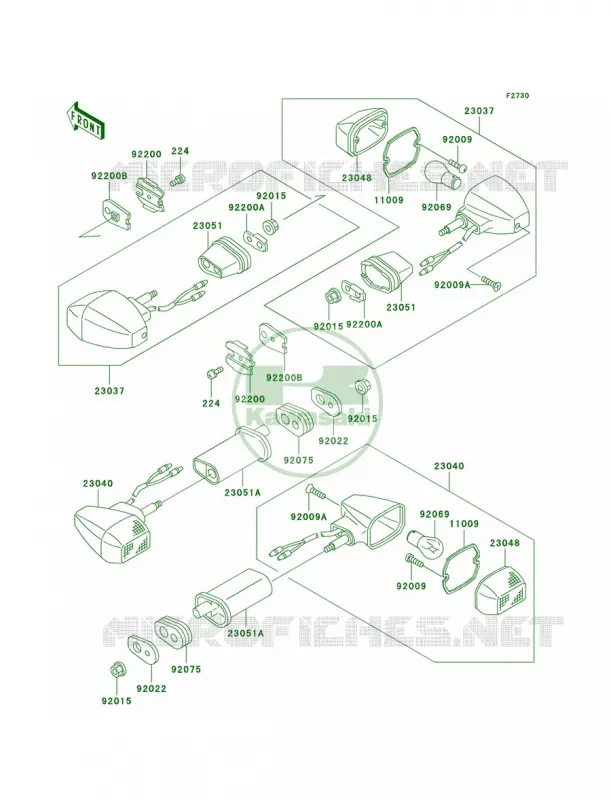 Turn Signals Kawasaki MOTOS 750 2002 Ninja ZX-7R  ZX750-P7