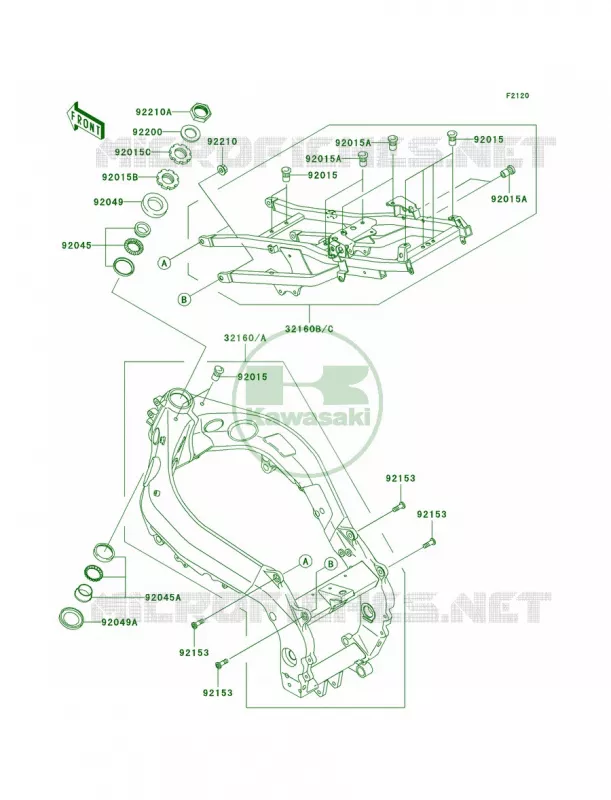 Frame Kawasaki MOTOS 900 2002 Ninja ZX-9R  ZX900-F1