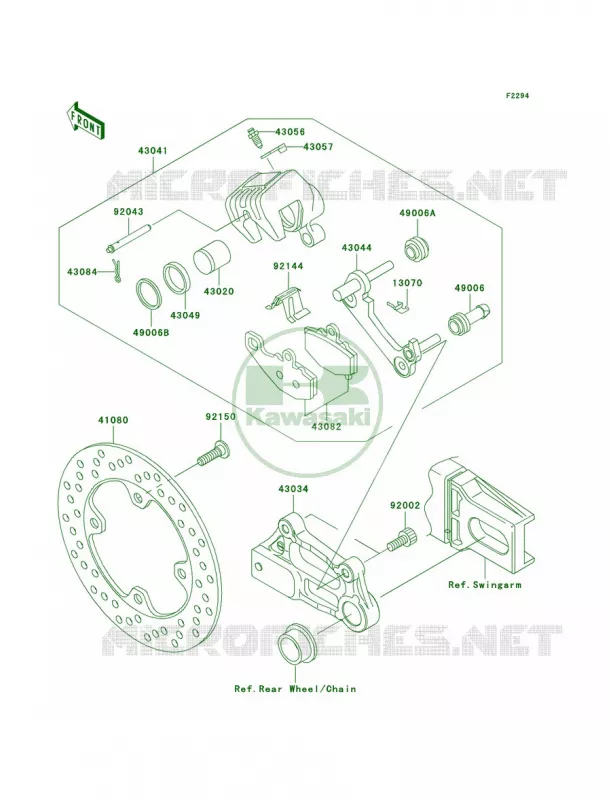 Rear Brake Kawasaki MOTOS 900 2002 Ninja ZX-9R  ZX900-F1