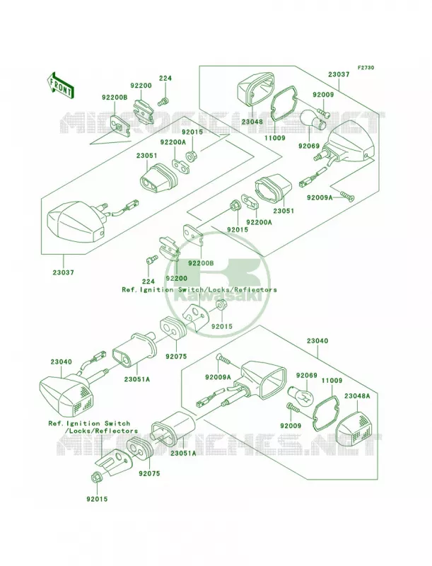 Turn Signals Kawasaki MOTOS 900 2002 Ninja ZX-9R  ZX900-F1