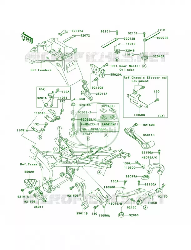 Frame Fittings Kawasaki MOTOS 600 2001 Ninja ZX-6R  ZX600-J2