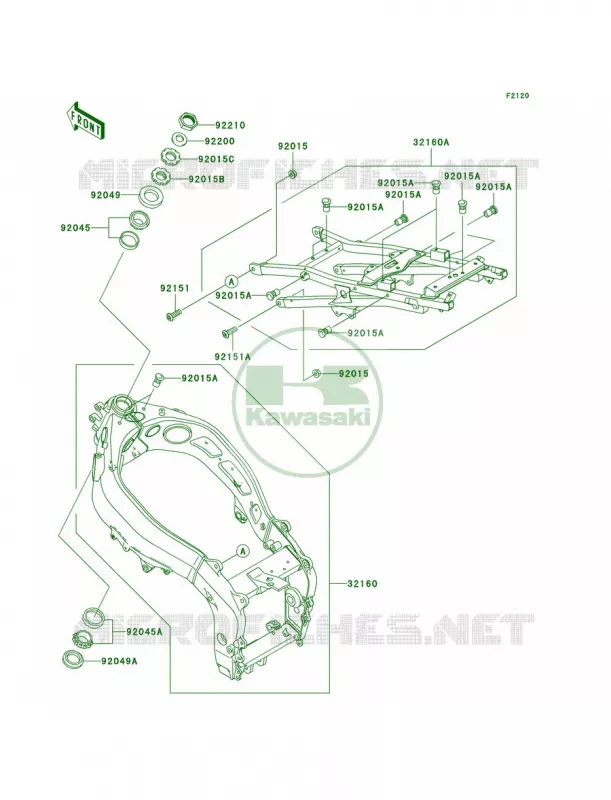 Frame Kawasaki MOTOS 600 2001 Ninja ZX-6R  ZX600-J2