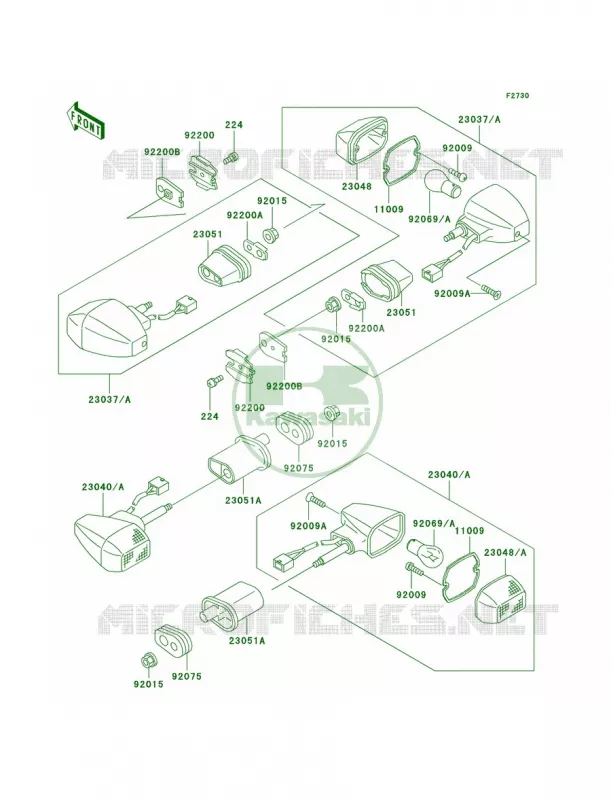 Turn Signals Kawasaki MOTOS 600 2001 Ninja ZX-6R  ZX600-J2