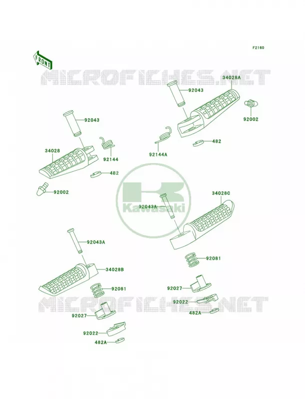Footrests Kawasaki MOTOS 750 2001 Ninja ZX-7R  ZX750-P6