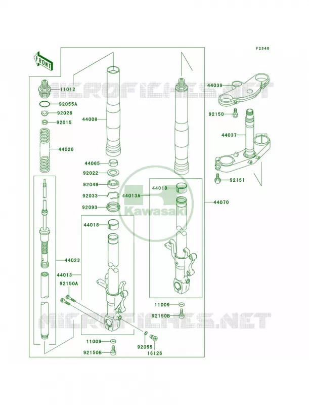 Front Fork Kawasaki MOTOS 750 2001 Ninja ZX-7R  ZX750-P6