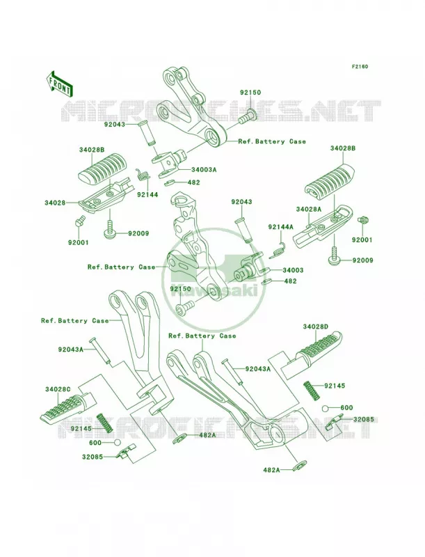 Footrests Kawasaki MOTOS 900 2001 Ninja ZX-9R  ZX900-E2