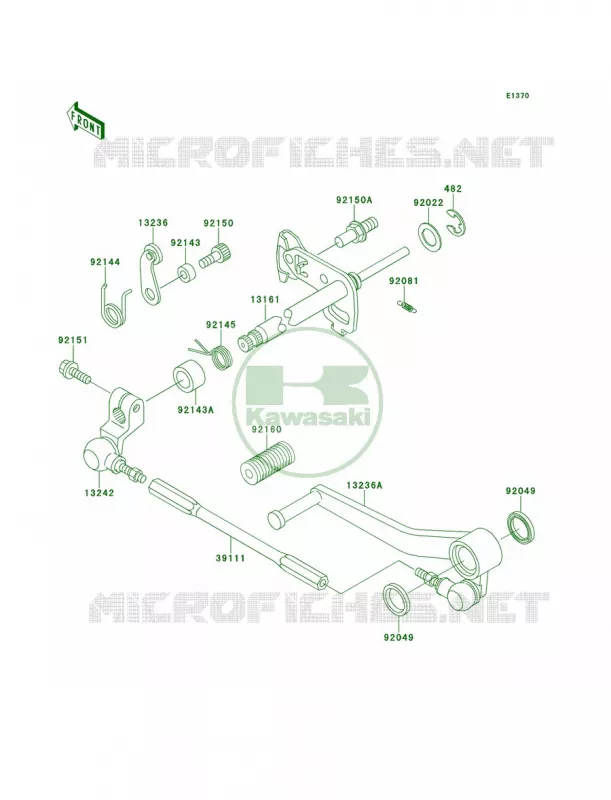 Gear Change Mechanism Kawasaki MOTOS 900 2001 Ninja ZX-9R  ZX900-E2