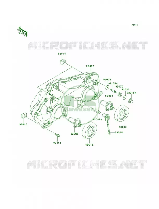 Headlights Kawasaki MOTOS 900 2001 Ninja ZX-9R  ZX900-E2