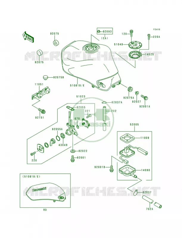 Fuel Tank Kawasaki MOTOS 750 2000 ZR-7  ZR750-F2