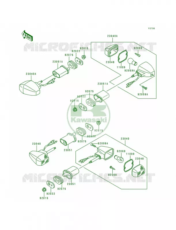 Turn Signals Kawasaki MOTOS 750 2000 ZR-7  ZR750-F2
