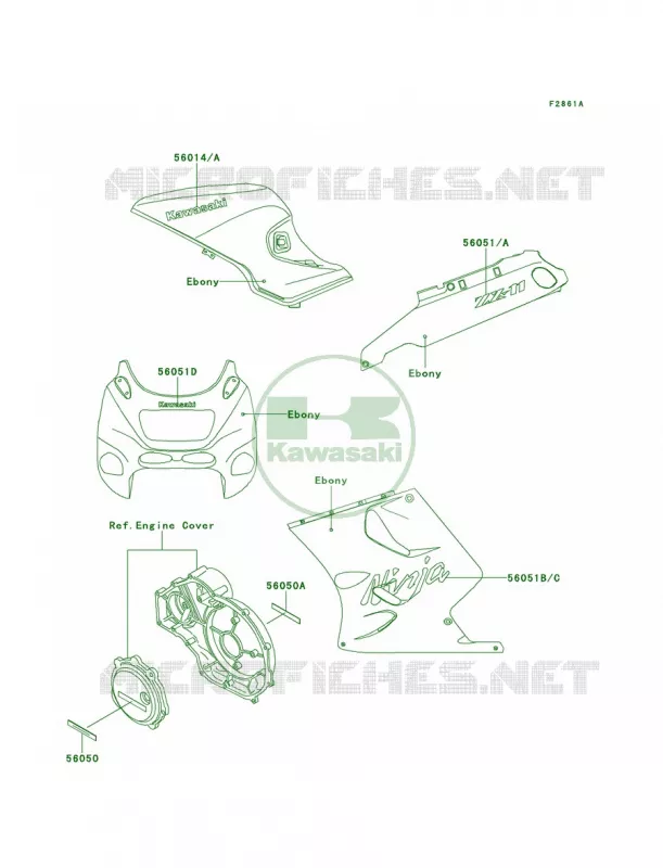 DecalsEbonyZX1100-D7 Kawasaki MOTOS 1100 2000 Ninja ZX-11  ZX1100-D8