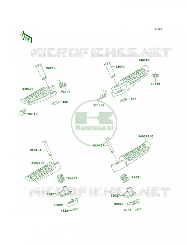 Footrests Kawasaki MOTOS 1100 2000 Ninja ZX-11  ZX1100-D8