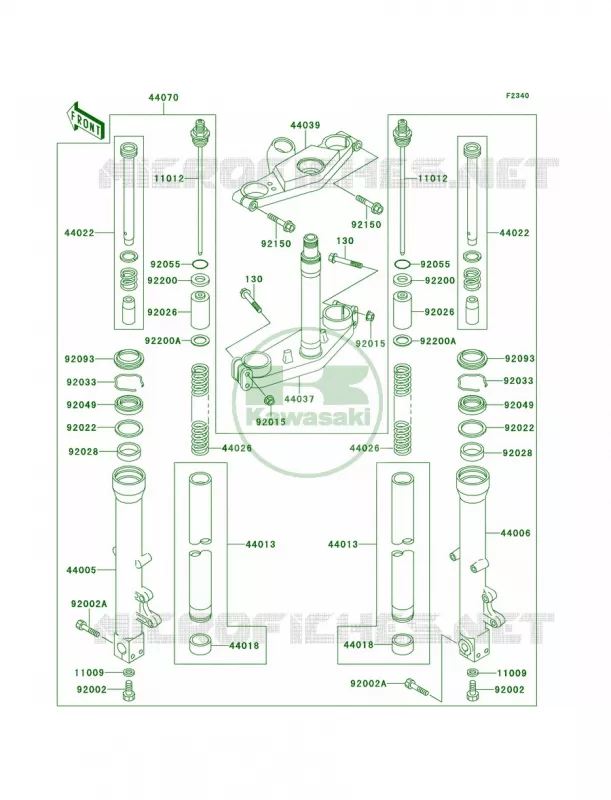 Front Fork Kawasaki MOTOS 1100 2000 Ninja ZX-11  ZX1100-D8