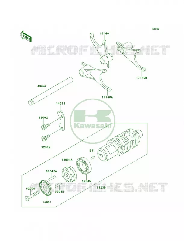 Gear Change DrumShift Forks Kawasaki MOTOS 1100 2000 Ninja ZX-11  ZX1100-D8