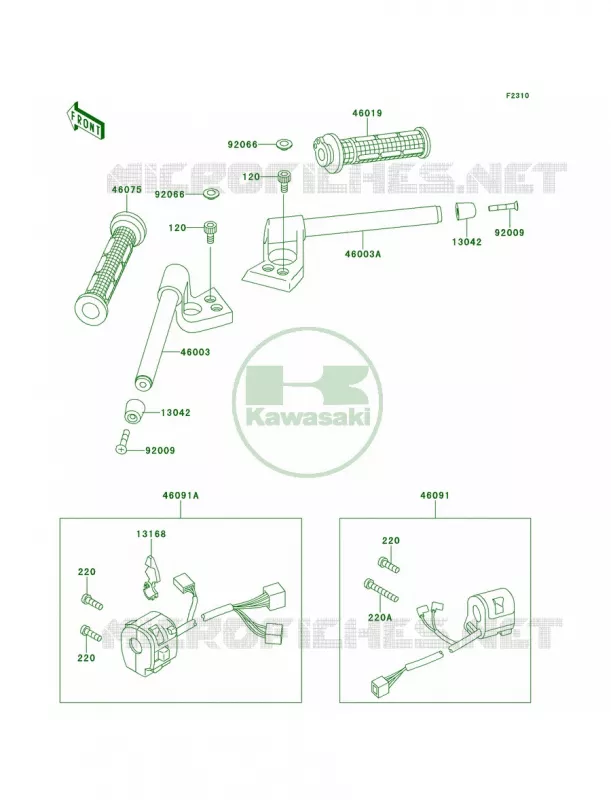 Handlebar Kawasaki MOTOS 1100 2000 Ninja ZX-11  ZX1100-D8