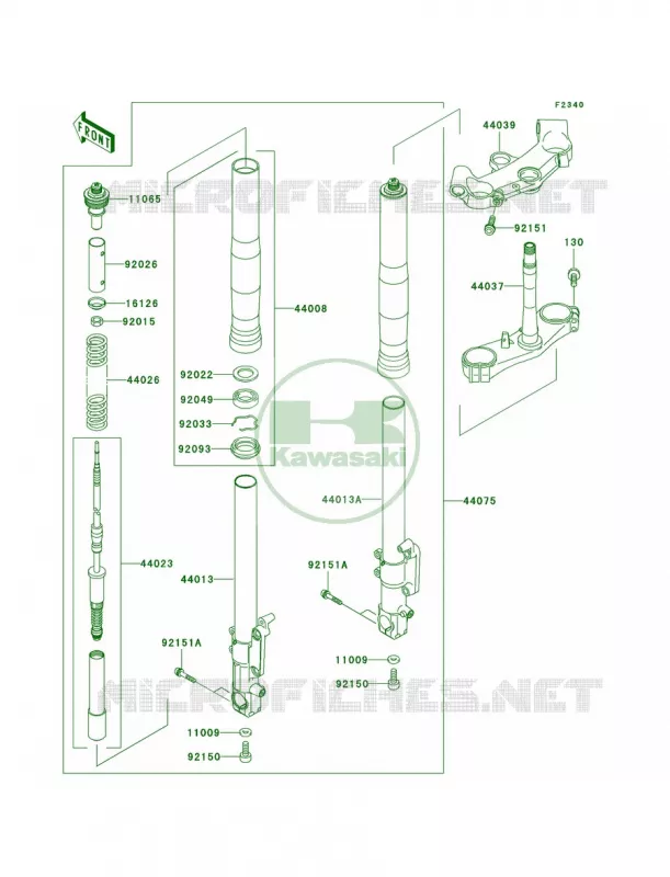 Front Fork Kawasaki MOTOS 1200 2000 Ninja ZX-12R  ZX1200-A1