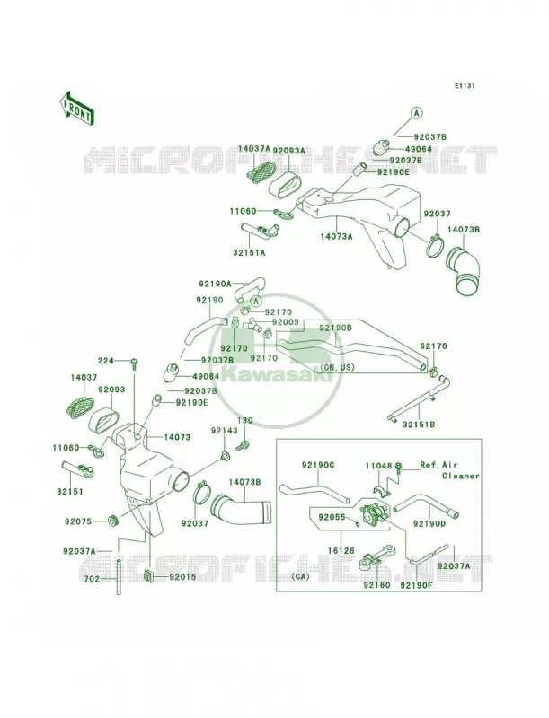 Air Duct Kawasaki MOTOS 600 2000 Ninja ZX-6  ZX600-E8