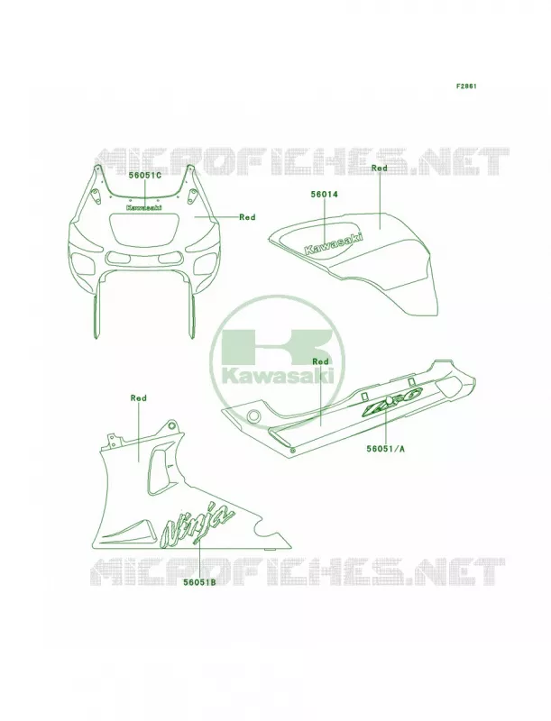DecalsRedZX600-E7 Kawasaki MOTOS 600 2000 Ninja ZX-6  ZX600-E8