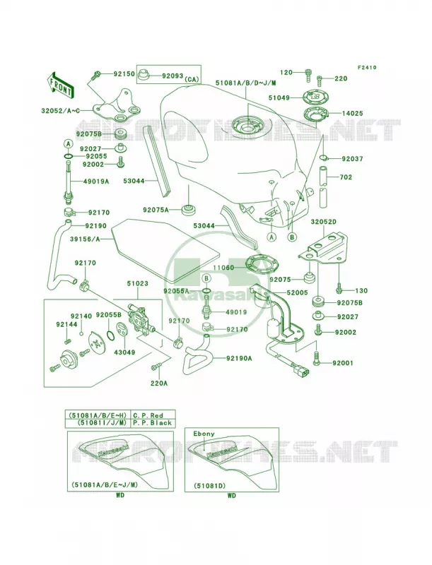 Fuel Tank44 Kawasaki MOTOS 600 2000 Ninja ZX-6  ZX600-E8