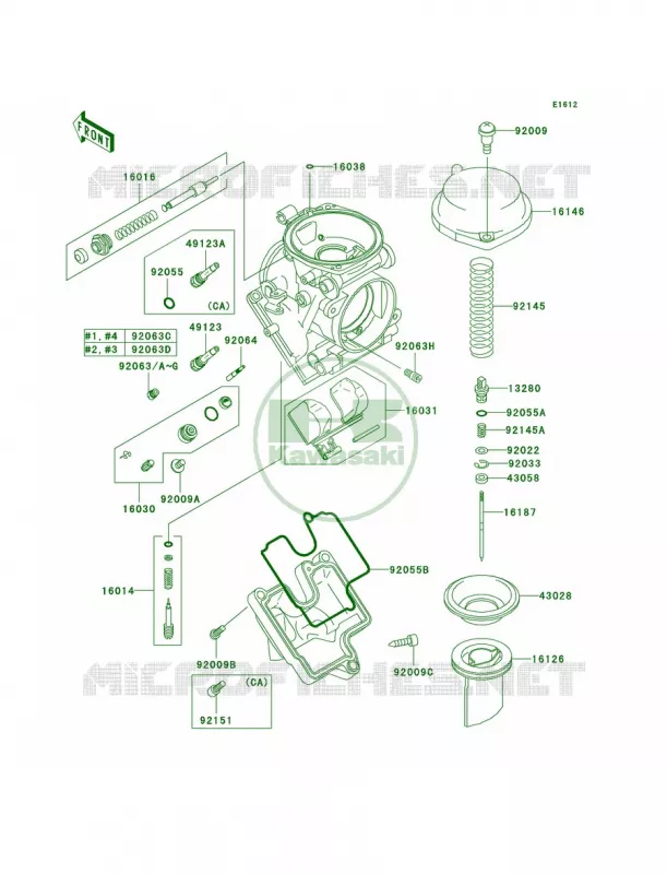 Carburetor Parts Kawasaki MOTOS 600 2000 Ninja ZX-6R  ZX600-J1