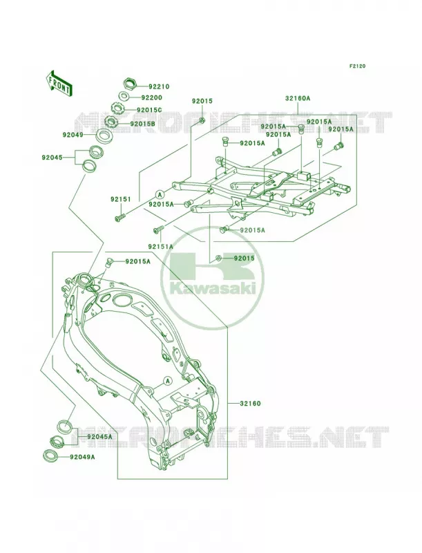 Frame Kawasaki MOTOS 600 2000 Ninja ZX-6R  ZX600-J1
